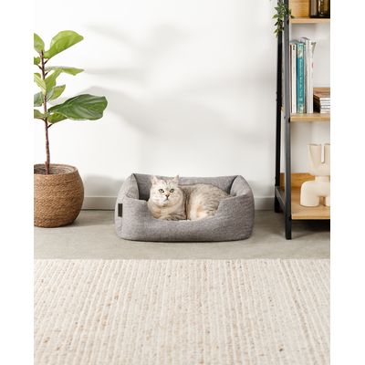 lionto panier pour chat avec coussin réversible et entrée basse