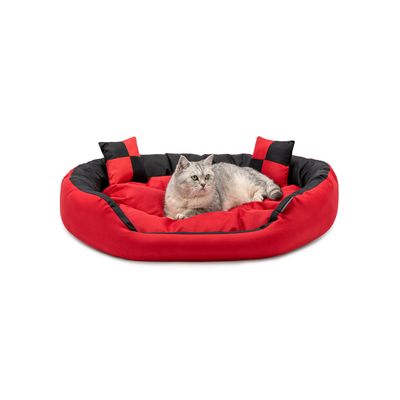 lionto panier pour chat 4-en-1 avec coussin réversible en tissu Oxford