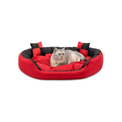 lionto panier pour chat 4-en-1 avec coussin réversible en tissu Oxford lionto panier pour chat 4-en-1 avec coussin réversible en tissu Oxford