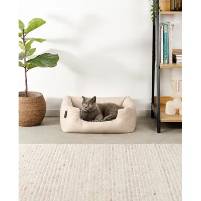 lionto panier pour chat avec coussin réversible et entrée basse lionto panier pour chat avec coussin réversible et entrée basse