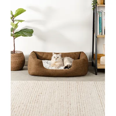 lionto panier pour chat avec coussin réversible et entrée basse lionto panier pour chat avec coussin réversible et entrée basse