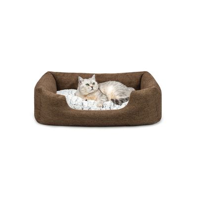 lionto panier pour chat avec coussin réversible et entrée basse