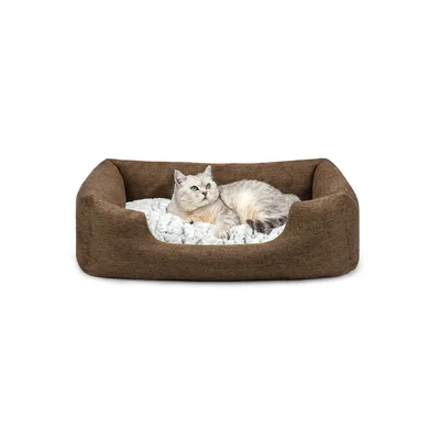lionto panier pour chat avec coussin réversible et entrée basse lionto panier pour chat avec coussin réversible et entrée basse