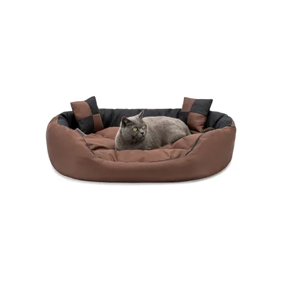 lionto panier pour chat 4-en-1 avec coussin réversible en tissu Oxford lionto panier pour chat 4-en-1 avec coussin réversible en tissu Oxford