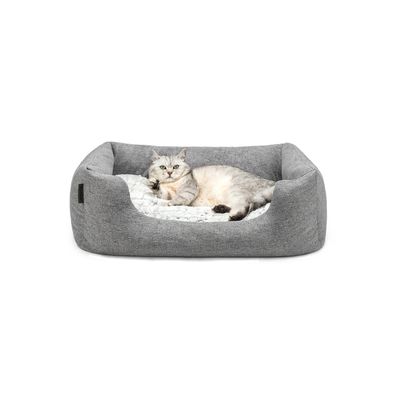lionto panier pour chat avec coussin réversible et entrée basse