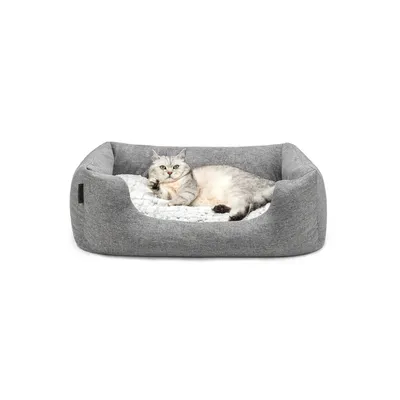 lionto panier pour chat avec coussin réversible et entrée basse lionto panier pour chat avec coussin réversible et entrée basse