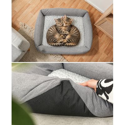 lionto panier pour chat avec coussin réversible et entrée basse