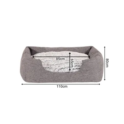 lionto panier pour chat avec coussin réversible et entrée basse