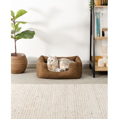 lionto panier pour chat avec coussin réversible et entrée basse