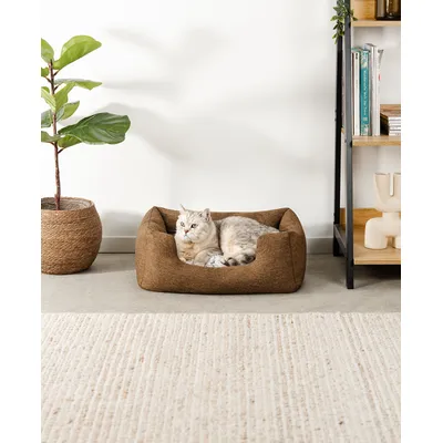 lionto panier pour chat avec coussin réversible et entrée basse lionto panier pour chat avec coussin réversible et entrée basse