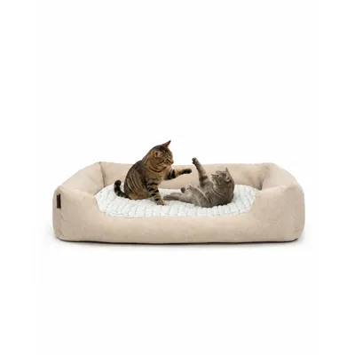 lionto panier pour chat avec coussin réversible et entrée basse lionto panier pour chat avec coussin réversible et entrée basse
