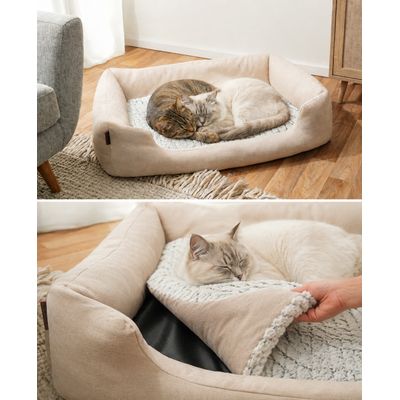 lionto panier pour chat avec coussin réversible et entrée basse