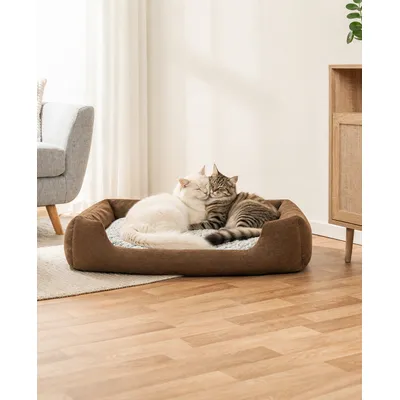 lionto panier pour chat avec coussin réversible et entrée basse lionto panier pour chat avec coussin réversible et entrée basse