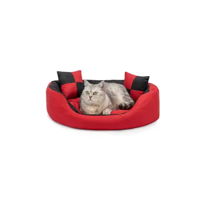 lionto panier pour chat 4-en-1 avec coussin réversible en tissu Oxford lionto panier pour chat 4-en-1 avec coussin réversible en tissu Oxford