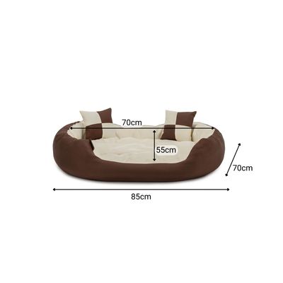 lionto panier pour chat 4-en-1 avec coussin réversible en tissu Oxford