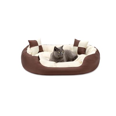 lionto panier pour chat 4-en-1 avec coussin réversible en tissu Oxford
