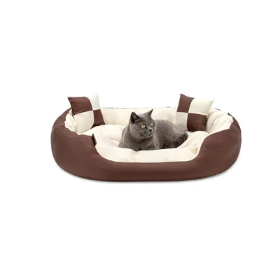 lionto panier pour chat 4-en-1 avec coussin réversible en tissu Oxford lionto panier pour chat 4-en-1 avec coussin réversible en tissu Oxford