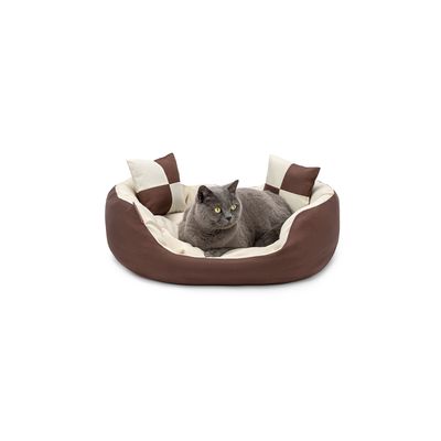 lionto panier pour chat 4-en-1 avec coussin réversible en tissu Oxford