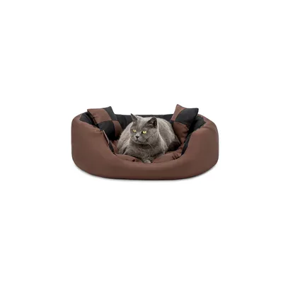 lionto panier pour chat 4-en-1 avec coussin réversible en tissu Oxford lionto panier pour chat 4-en-1 avec coussin réversible en tissu Oxford