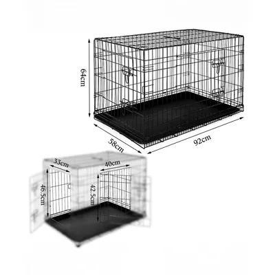 lionto faltbare Katzentransportbox aus Metall, herausnehmbare Bodenwanne