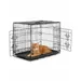 lionto faltbare Katzentransportbox aus Metall, herausnehmbare Bodenwanne