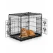 lionto faltbare Katzentransportbox aus Metall, herausnehmbare Bodenwanne