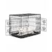lionto faltbare Katzentransportbox aus Metall, herausnehmbare Bodenwanne
