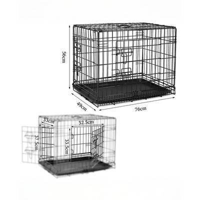 lionto faltbare Katzentransportbox aus Metall, herausnehmbare Bodenwanne