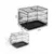 lionto faltbare Katzentransportbox aus Metall, herausnehmbare Bodenwanne