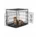 lionto faltbare Katzentransportbox aus Metall, herausnehmbare Bodenwanne