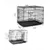 lionto faltbare Katzentransportbox aus Metall, herausnehmbare Bodenwanne