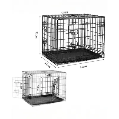 lionto faltbare Katzentransportbox aus Metall, herausnehmbare Bodenwanne