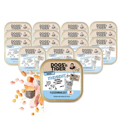 Dogs’n Tiger Freigeist Katzenfutter, Huhn, Lachs & Möhre Dogs’n Tiger Freigeist Katzenfutter, Huhn, Lachs & Möhre