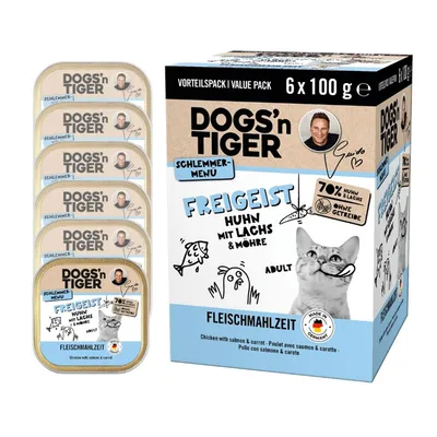 Dogs’n Tiger Freigeist Multibox Katzenfutter, Huhn, Lachs & Möhre