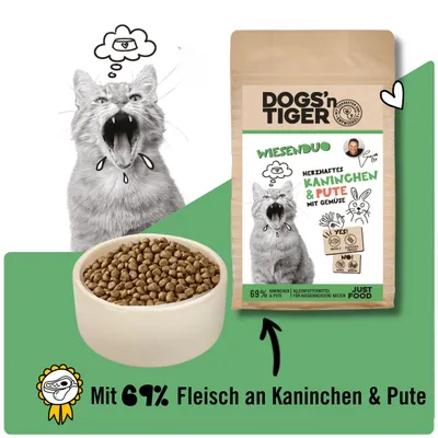 Dogs’n Tiger Wiesendou, Katzenfutter, Kaninchen & Pute Dogs’n Tiger Wiesendou, Katzenfutter, Kaninchen & Pute