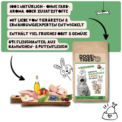 Dogs’n Tiger Wiesendou, Katzenfutter, Kaninchen & Pute Dogs’n Tiger Wiesendou, Katzenfutter, Kaninchen & Pute