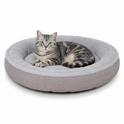 lionto Donut-Katzenbett rund, weich, waschbar und rutschfest