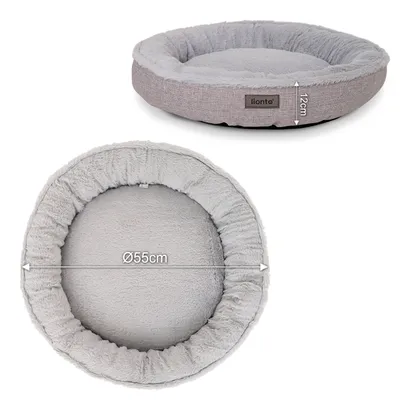 lionto panier rond pour chat en forme de donut, doux et lavable