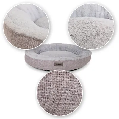 lionto panier rond pour chat en forme de donut, doux et lavable