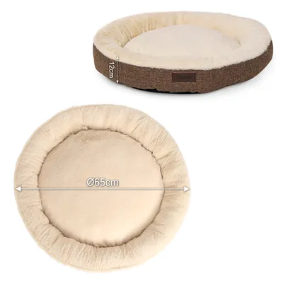 lionto panier rond pour chat en forme de donut, doux et lavable