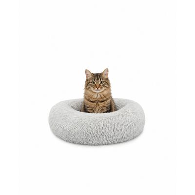 lionto panier rond pour chat en forme de donut, doux et antidérapant