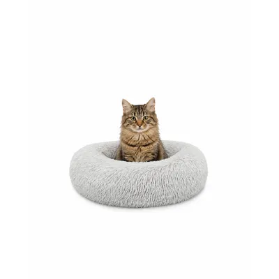 lionto Donut-Katzenbett rund, weich, waschbar und rutschfest