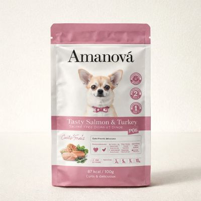 AMANOVA - Pâtée Chien Sans Céréales Amanova Saumon Dinde Adulte