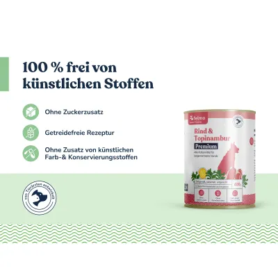 felmo Premium Nassfutter mit Rind für Hunde (6x400g)