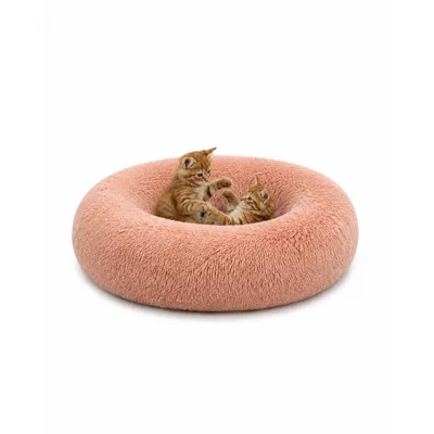 lionto panier rond pour chat en forme de donut, doux et antidérapant