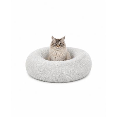 lionto panier rond pour chat en forme de donut, doux et antidérapant