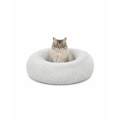 lionto panier rond pour chat en forme de donut, doux et antidérapant