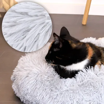 lionto panier rond pour chat en forme de donut, doux et antidérapant