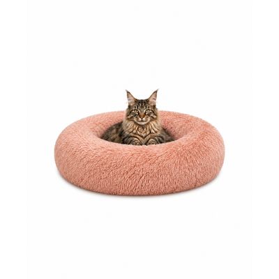 lionto panier rond pour chat en forme de donut, doux et antidérapant