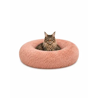 lionto panier rond pour chat en forme de donut, doux et antidérapant